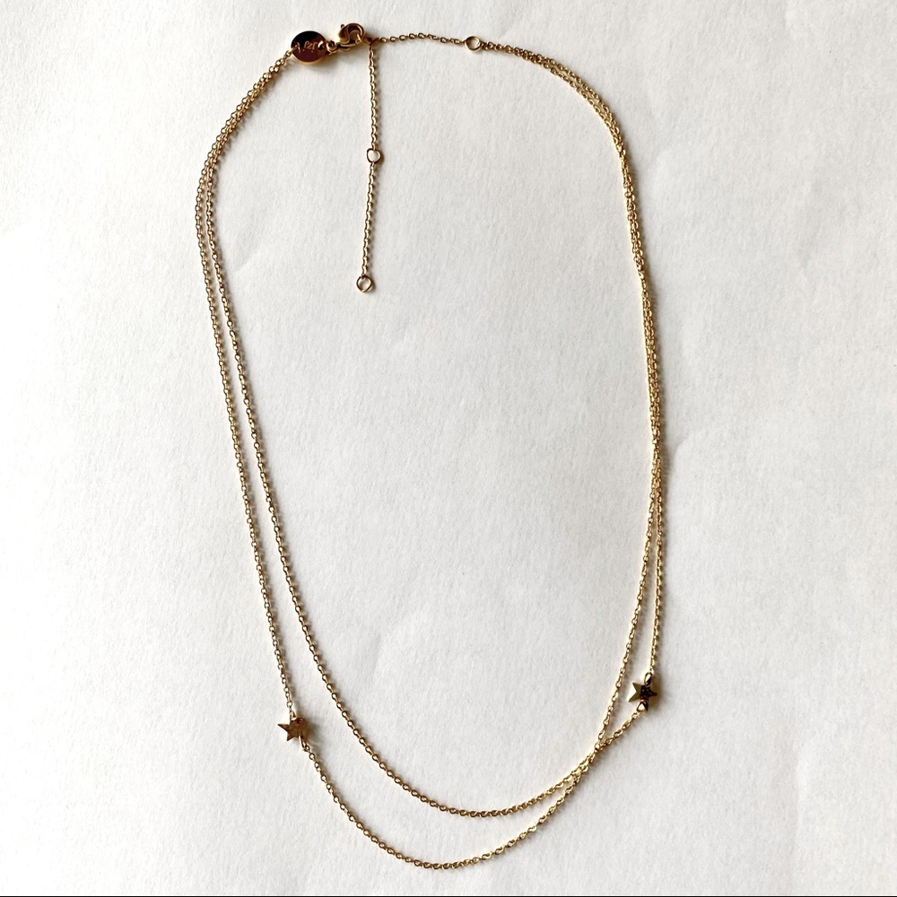Gold Plated Double Star Necklace